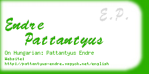 endre pattantyus business card